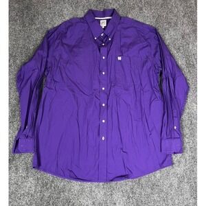 Cinch Purple Mens Button Down Shirts Long Sleeve 100% Cotton Classic Fit Size XL